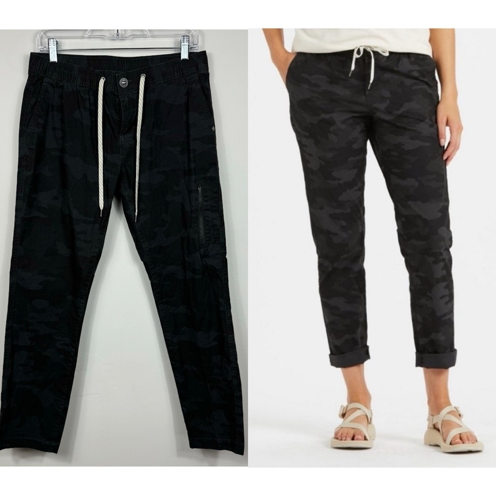 Vuori Ripstop Pant Black And Gray Camo Size M